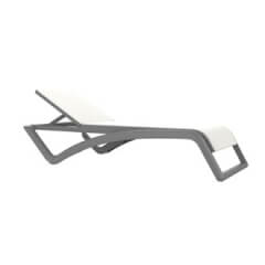 Set de 2 tumbonas gris oscuro textilene blanco Sky Club Resol