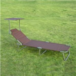 Tumbona Chocolate con toldo Outsunny