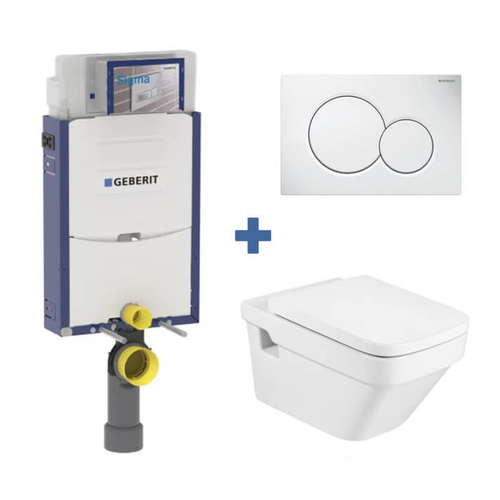 Pack inodoro DAMA Roca y cisterna Geberit KOMBIFIX 12cm