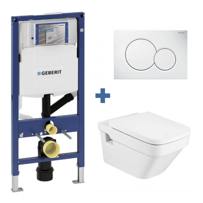Pack inodoro DAMA Roca y cisterna Geberit DUOFIX 12cm