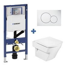 Pack inodoro HALL Roca y cisterna Geberit DUOFIX 12cm