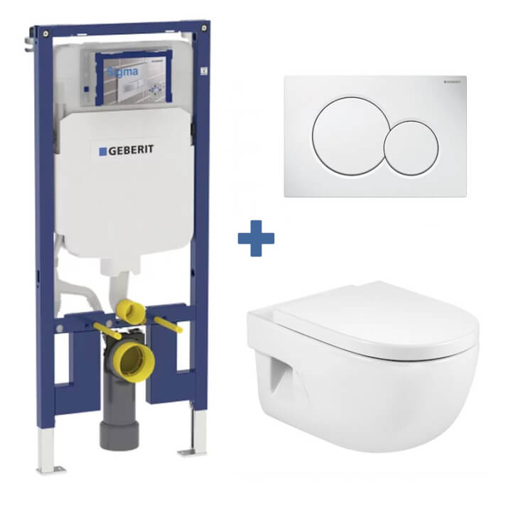 Pack inodoro MERIDIAN Roca y cisterna Geberit DUOFIX 8cm
