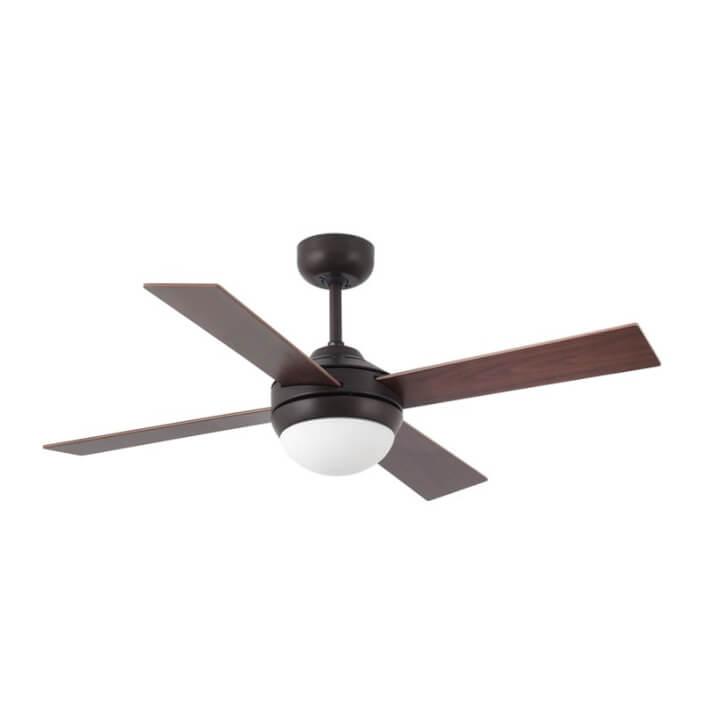 Ventilador marr&oacute;n &oacute;xido con luz MINI ICARIA de Faro
