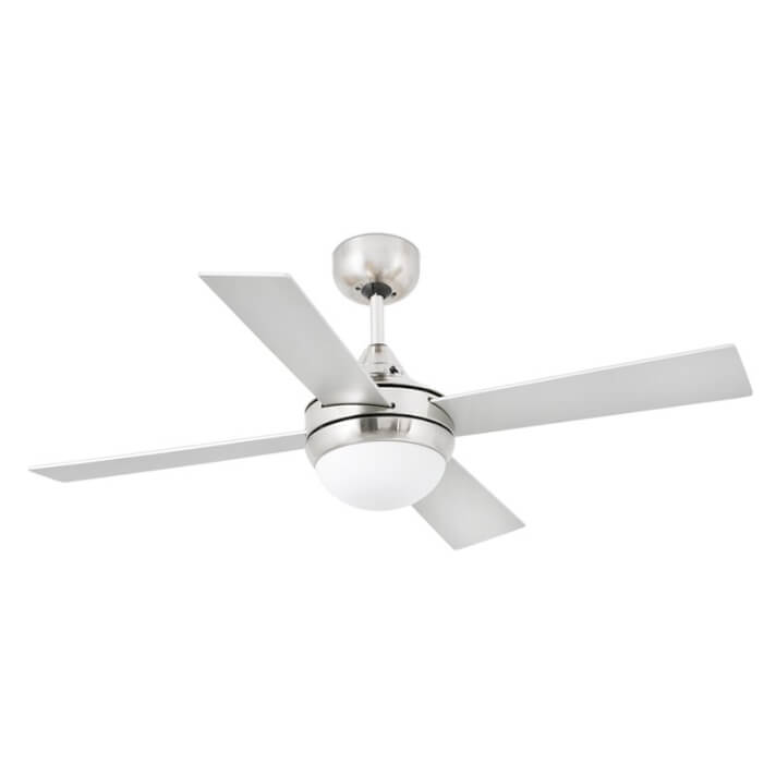 Ventilador n&iacute;quel mate con luz MINI ICARIA de Faro