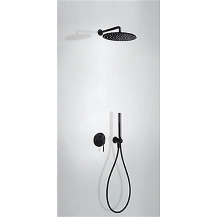 Conjunto de ducha Negro Mate de 2 v&iacute;as TRES STUDY