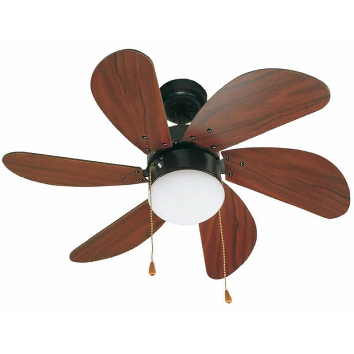 Ventilador marr&oacute;n con luz PALAO de Faro
