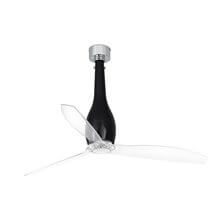 Ventilador negro brillo palas transparentes ETERFAN de Faro