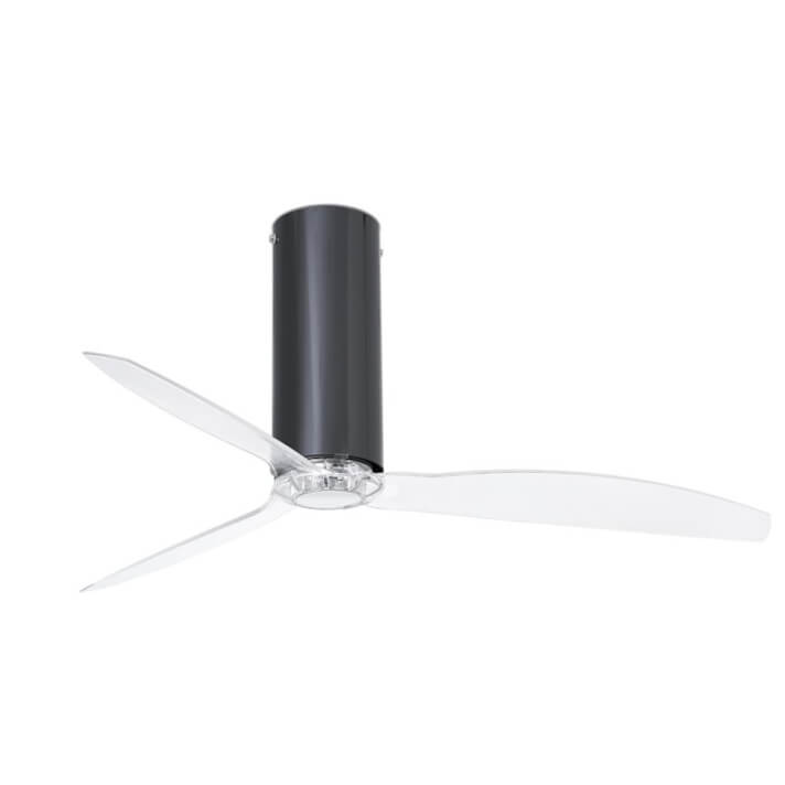 Ventilador negro brillo palas transparentes TUBE FAN de Faro