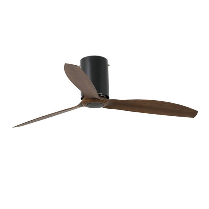 Ventilador negro mate palas madera MINI TUBE FAN de Faro