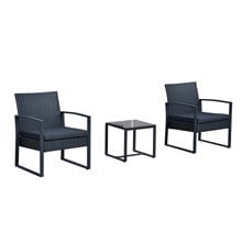 Conjunto de 2 sillones y mesa Ratán Outsunny