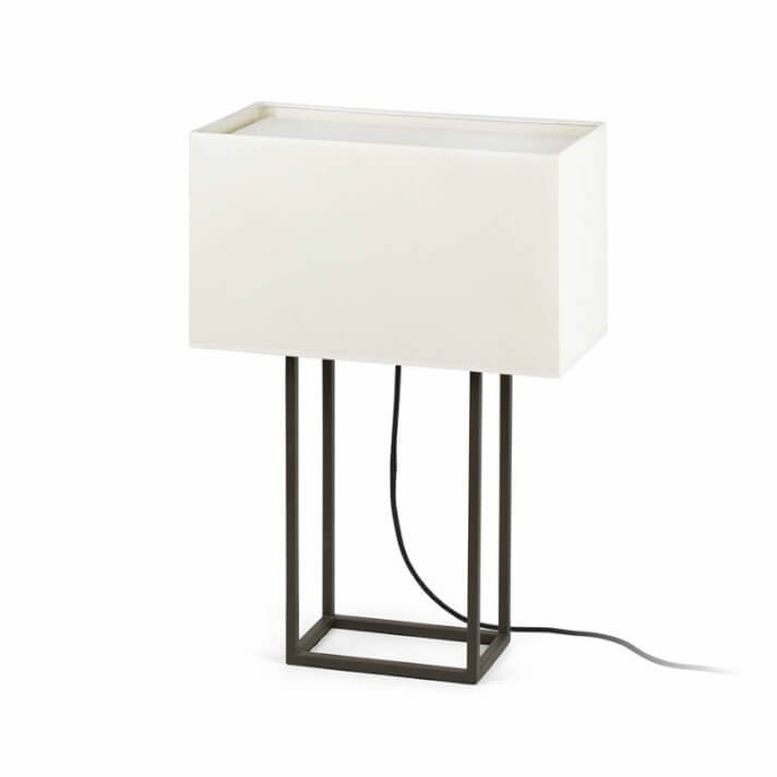 L&aacute;mpara sobremesa marr&oacute;n y beige VESPER 20W Faro