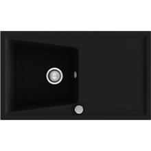 Fregadero de 1 cuba con escurridor negro 86 x 51cm Kuma Poalgi 