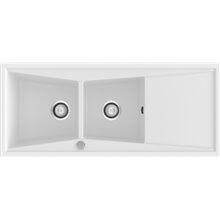 Fregadero de 2 cubas con escurridor Blanco 118 x 51cm Kuma Poalgi