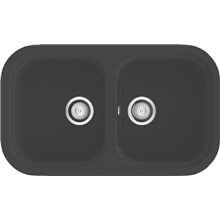 Fregadero de 2 cubas negro 81 x 48,5cm Esmeralda Basic Poalgi