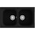 Fregadero de 2 cubas negro 80 x 44cm Amatista Basic Poalgi