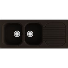 Fregadero de 2 cubas con escurridor Brown 116,5 x 49,5cm Creta Basic Poalgi 