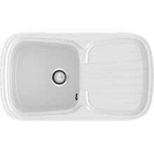 Fregadero de 1 cuba con escurridor Blanco 88 x 50,5cm Diamante Basic Poalgi 