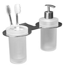 Portacepillos doble con dispensador Tegler