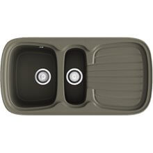 Fregadero de 2 cubas con escurridor Tundra 97,5 x 50,5cm Opalo Basic Poalgi 