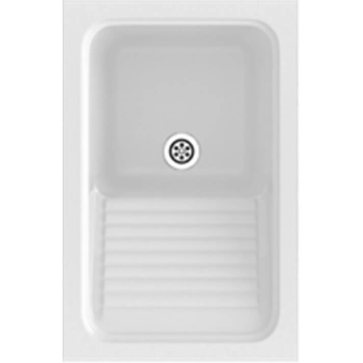 Fregadero de 1 cuba Blanco 40 x 60 cm Silex Basic Poalgi 