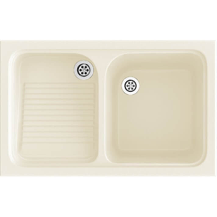Lavadero de 1 cuba con escurridor Pergam&oacute;n 80,2 x 50 cm Cuarzo Basic Poalgi 