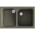 Lavadero de 1 cuba con escurridor Tundra 80,2 x 50 cm Cuarzo Basic Poalgi 