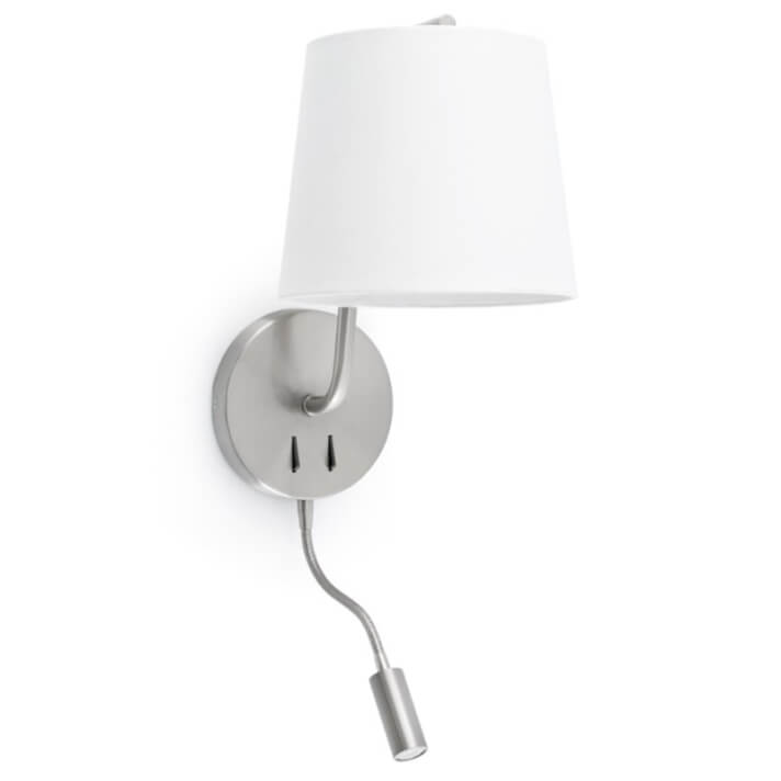 Aplique con lector LED BERNI n&iacute;quel satinado Faro
