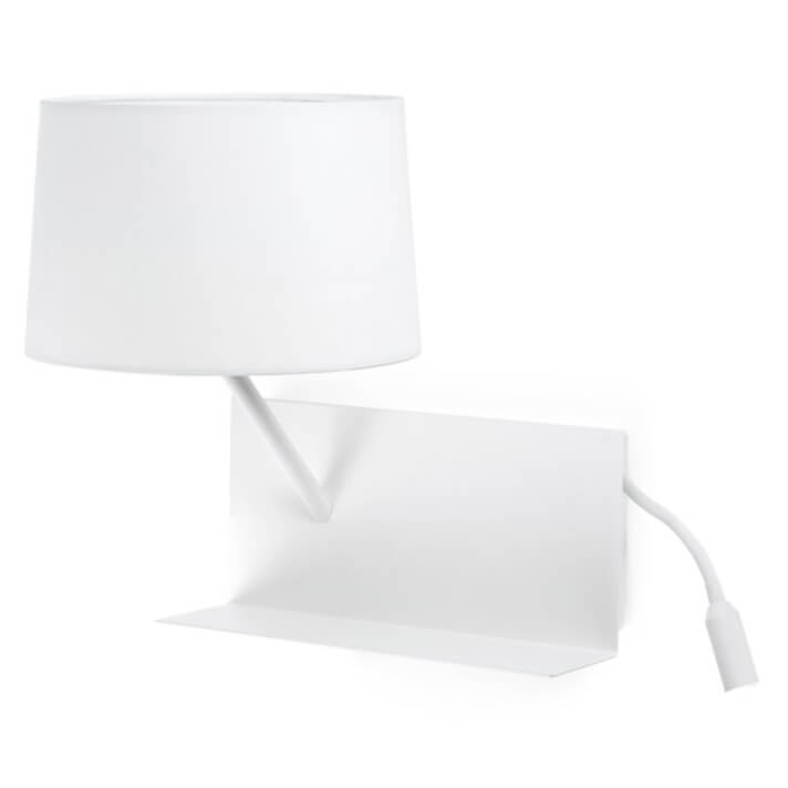 Aplique HANDY blanco con lector LED izquierda Faro