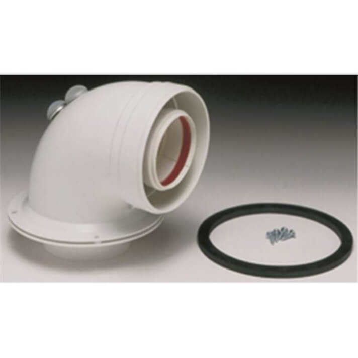 Accesorios calderas de condensaci&oacute;n curva coaxial 90&ordm; + brida + toma muestras 60/100 FERROLI