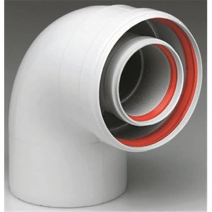 Accesorios calderas de condensaci&oacute;n curva coaxial 90&ordm; 80/125 FERROLI