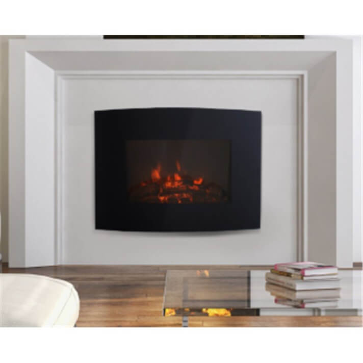 Chimenea el&eacute;ctrica de pared negra Homcom