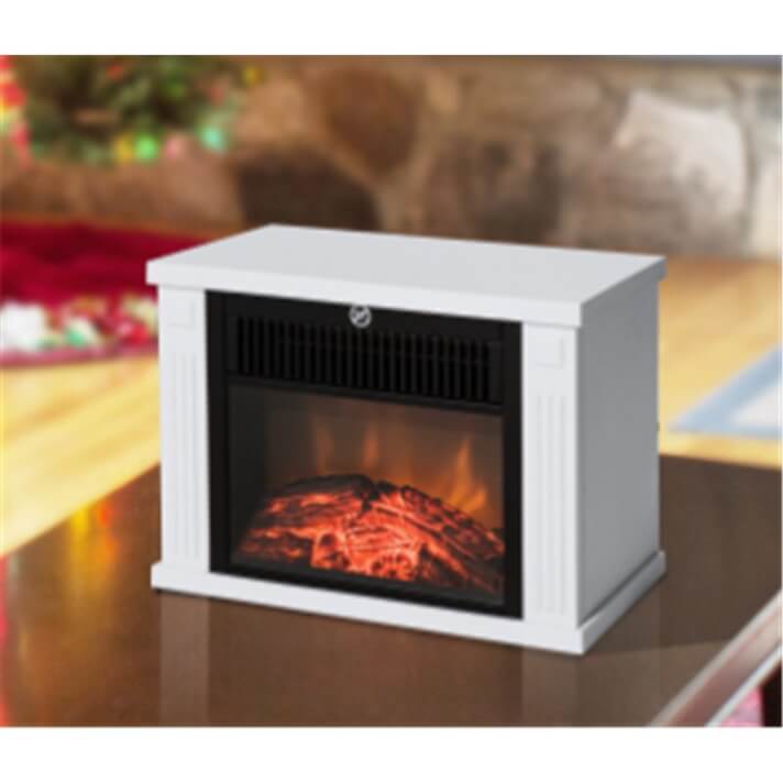 Chimenea el&eacute;ctrica de pie 34x17x25cm blanca Homcom