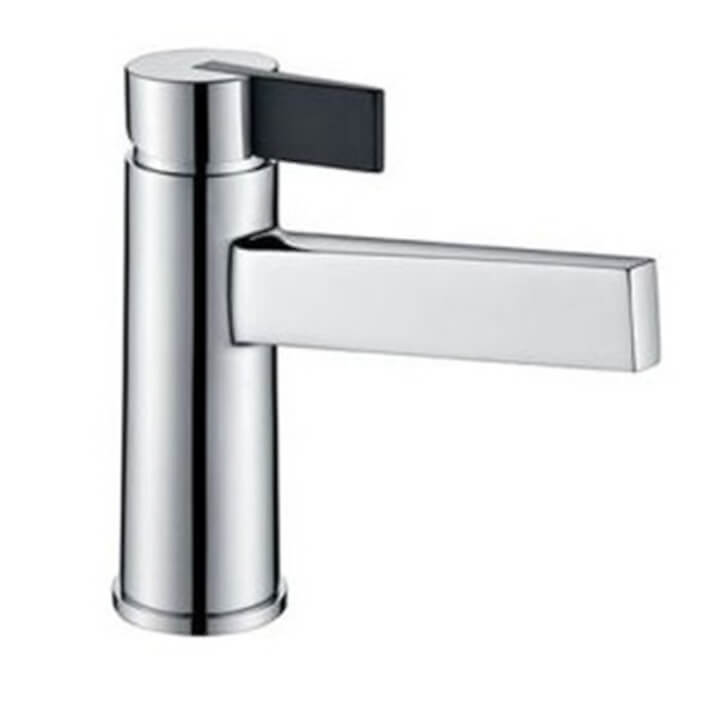 Grifo lavabo cromado/negro Imex Elba