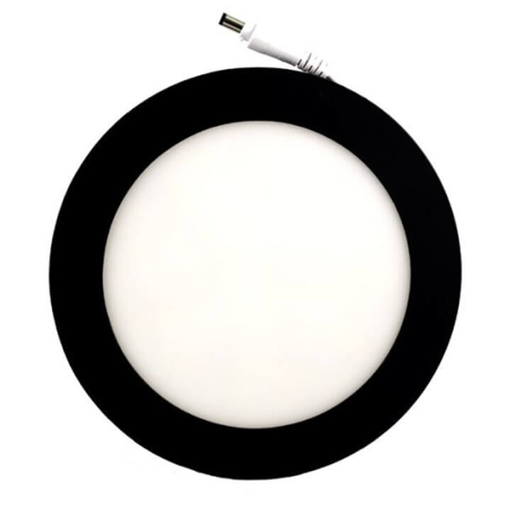 Panel Downlight redondo de 6W NEGRO