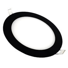 Panel Downlight redondo de 12W NEGRO