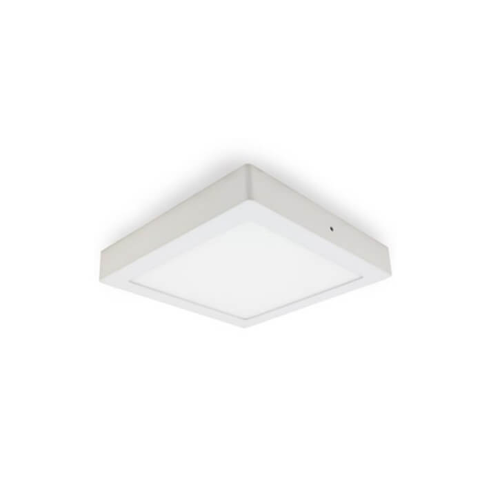 Plaf&oacute;n LED cuadrado 17x17x4cm 12W blanco
