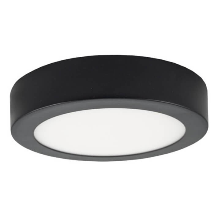 Plaf&oacute;n LED redondo &Oslash;17x4cm 12W negro