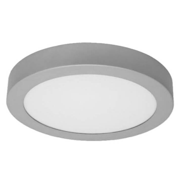 Plaf&oacute;n LED redondo &Oslash;22x4cm 18W plata