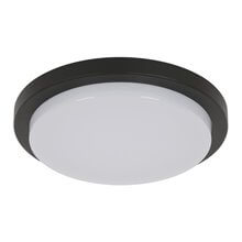 Plafón LED redondo IP54 Ø21x6cm 18W negro