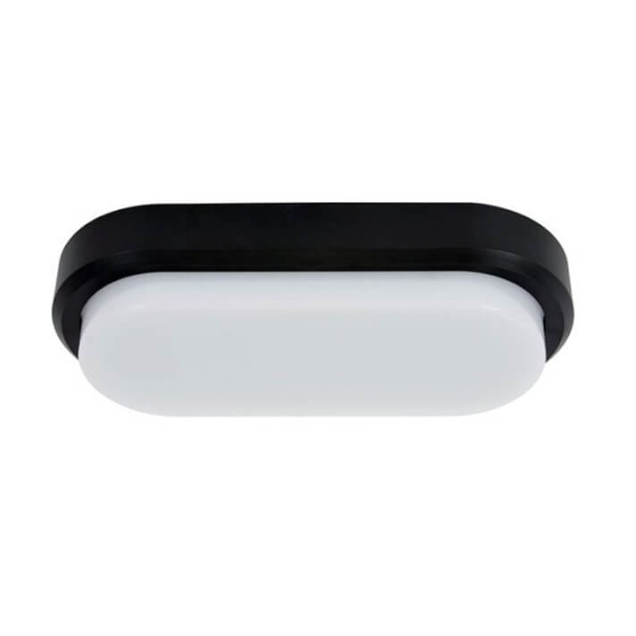 Plaf&oacute;n LED oval IP54 23x10,5x5,5cm 15W negro