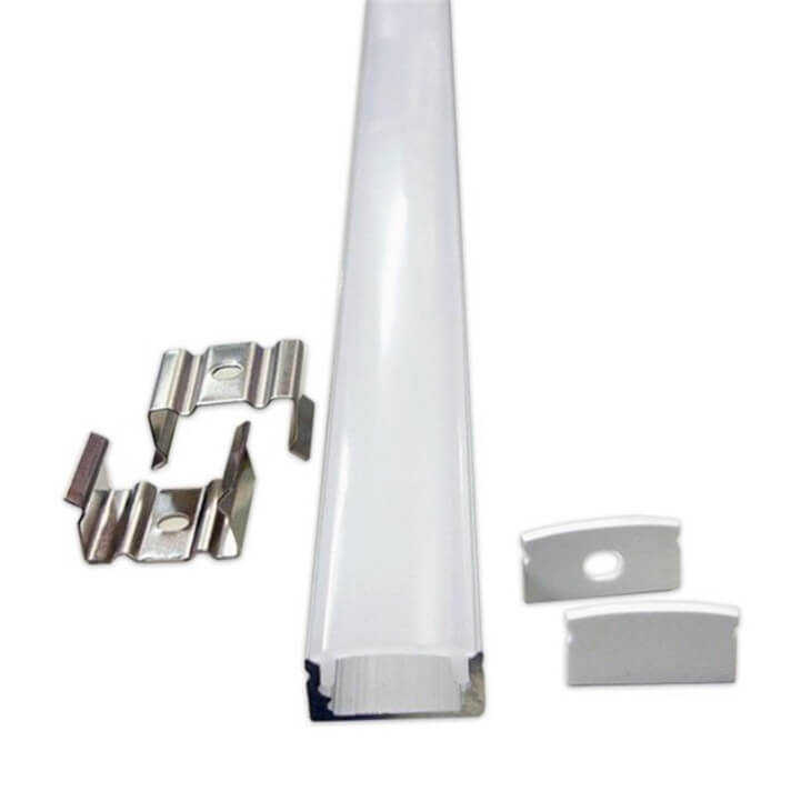 Perfil Tira LED rectangular aluminio 1,7 cm x 1 metro 