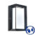Aplique aluminio negro rectangular E27
