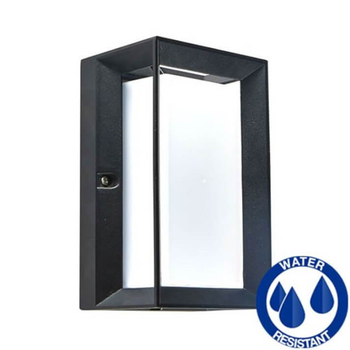 Aplique aluminio negro rectangular E27