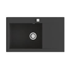 Fregadero de 1 cuba con escurridor negro 86 x 52cm Shira Poalgi 