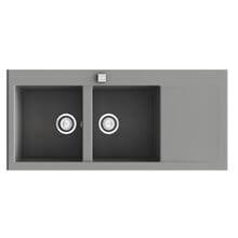 Fregadero de 2 cubas con escurridor Concret 118 x 52cm Shira Poalgi 