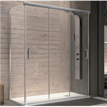 Mampara frontal 3 puertas correderas y lateral fijo decorado Clio BN101 Kassandra