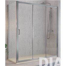 Mampara frontal 2 puertas correderas y lateral fijo DI101+DI103 Kassandra