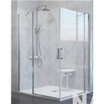 Mampara angular 2 fijos + 2 puertas abatibles NA505 Kassandra