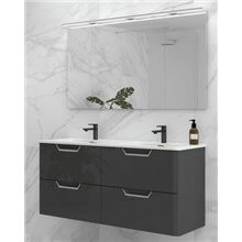 Mueble de baño con lavabo cerámico dos senos 120cm Life Royo