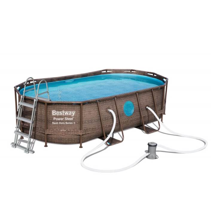 Piscina desmontable oval dise&ntilde;o Rattan 549 Bestway